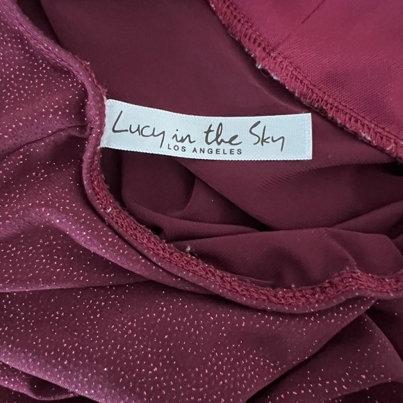 Freya Halter Shimmer Jumpsuit in Burgungy - Picture 4 of 5